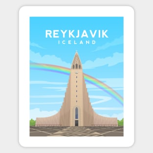 Reykjavik, Iceland - Hallgrimskirkja Cathedral Sticker